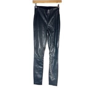 rag & bone Nina Faux Leather Pants Black Pull On Skinny Pants Size XS
